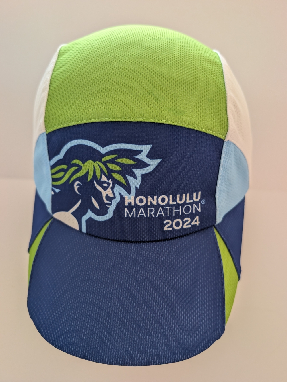 Honolulu Marathon 2024 Men's Blue & Lime Running Cap